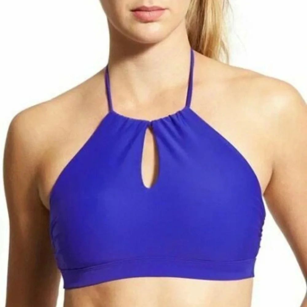 Athleta Sapphire Vibrant Blue Swim Halter Bikini Top XL